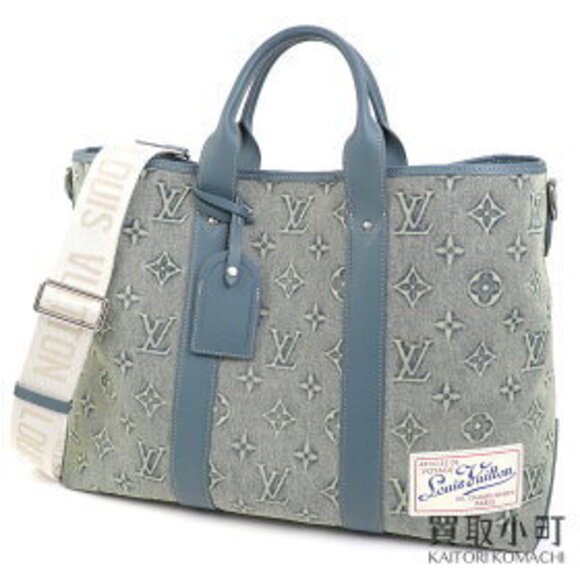 Louis Vuitton Handbags - Louis Vuitton Weekend Tote NM Monogram Denim Canvas Shopping LV WEEK END